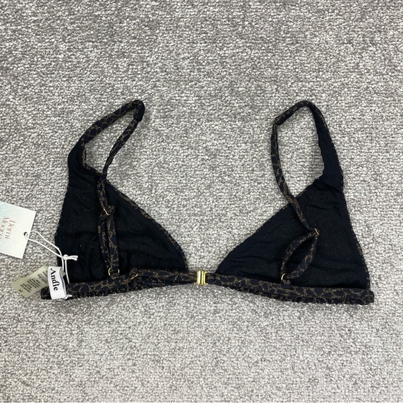 Demi Moore X Andie The Tropez Top Medium Black Triangle Bikini Swim AT255-BLK - Picture 3 of 12